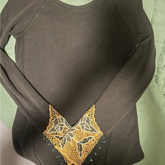 Free People Bali Babe Embroidered Mesh Cuff Thermal Top - Picture 7 of 12